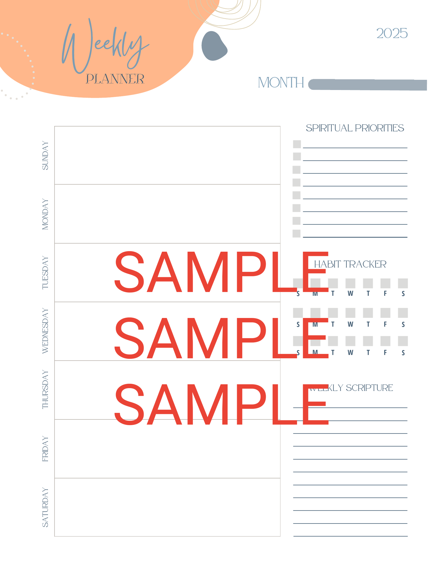 Bubbly Fun Weekly Planner — Faith-Based Productivity Layout (Printable & Digital)