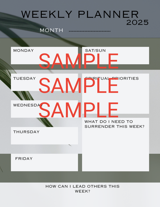 Masculine Faith Weekly Planner — Strong, Minimal Productivity Layout (Printable & Digital)